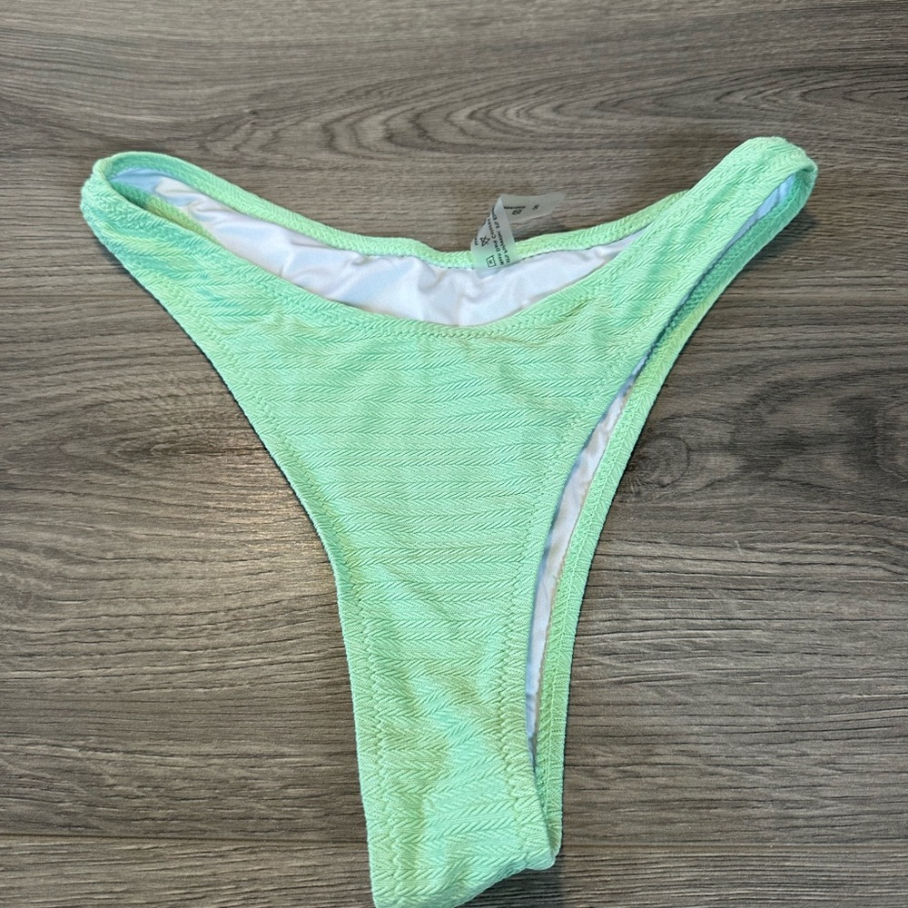 SHEIN Light Mint Green High-Cut Bikini Bottom
